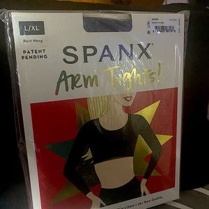 spanx arm tights navy l/xl new